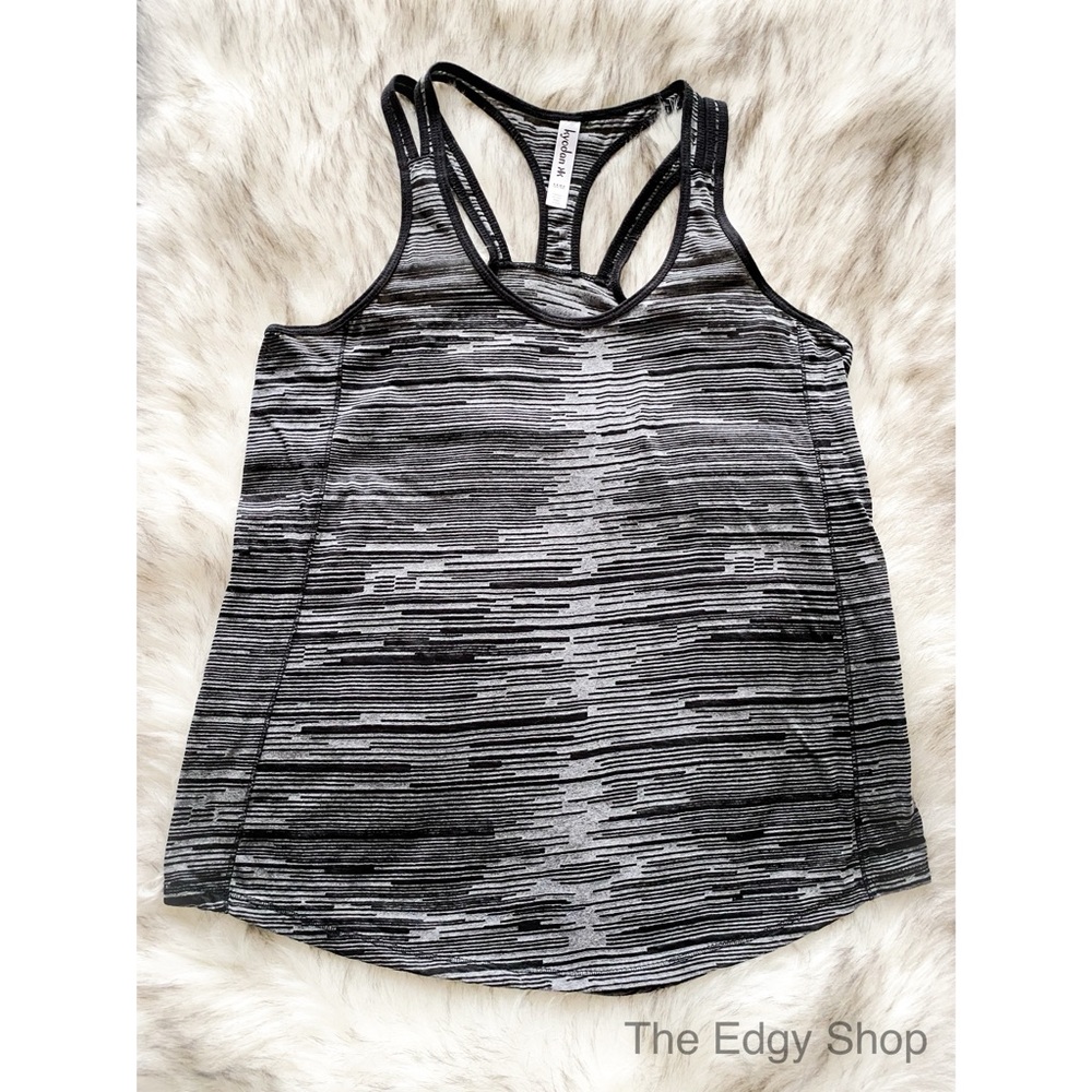 Kyodan | Striped Athletic Strappy Cutout Tank Top - Picture 1 of 5
